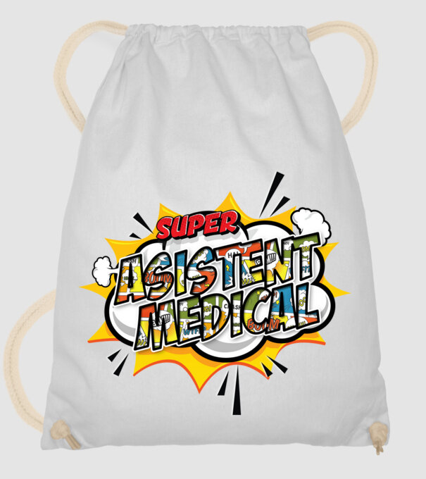Super Asistent medical model alb pe tricou