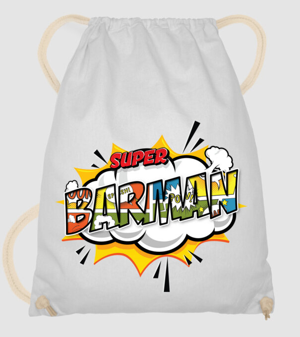 Super Barman model alb pe tricou