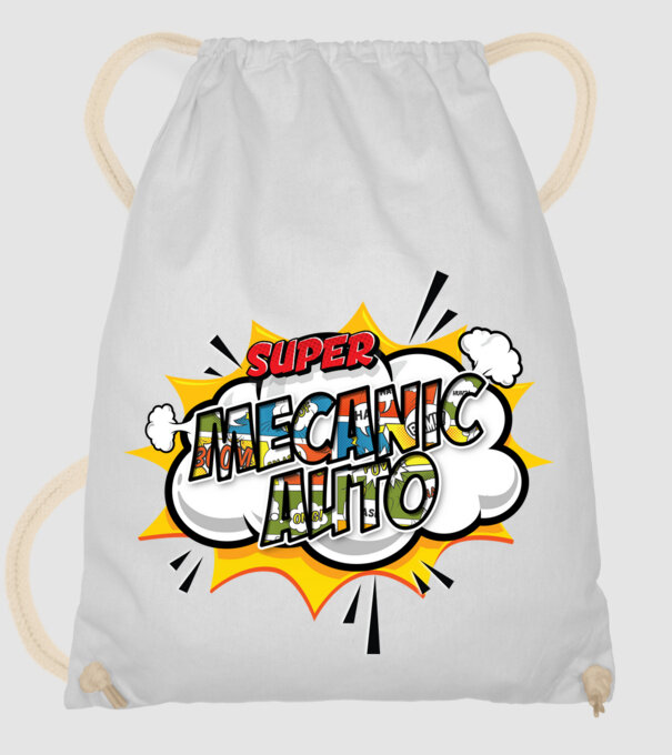 Super mecanic auto model alb pe tricou