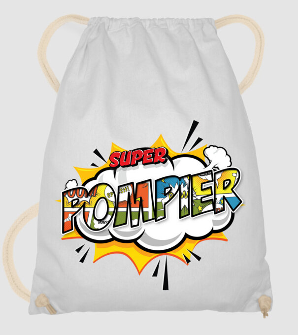 Super Pompier model alb pe tricou