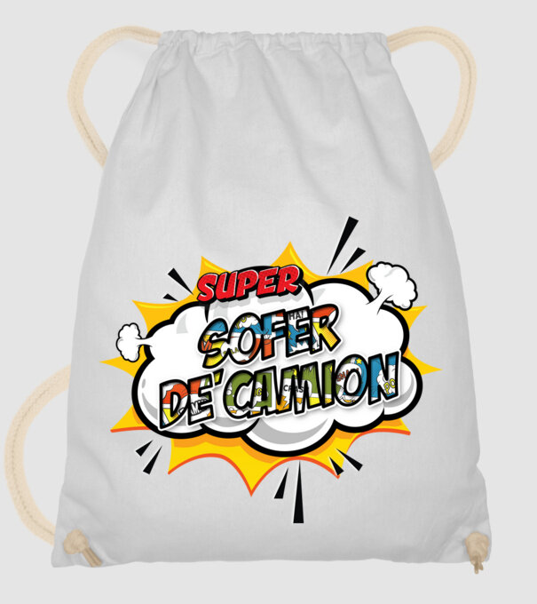 Super Șofer de camion model alb pe tricou