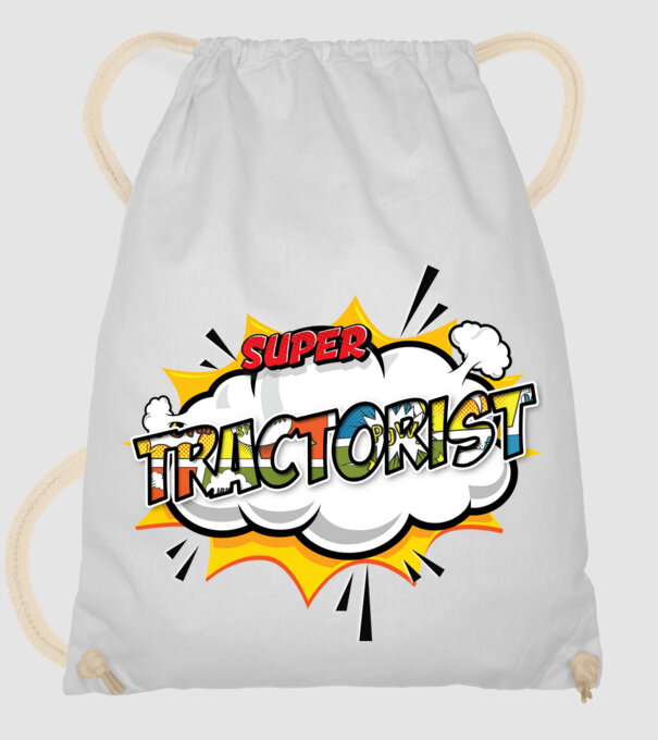 Super Tractorist model alb pe tricou