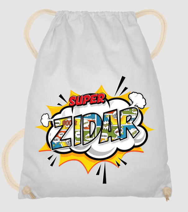 Super Zidar model alb pe tricou