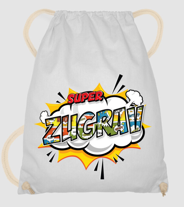 Super Zugrav model alb pe tricou