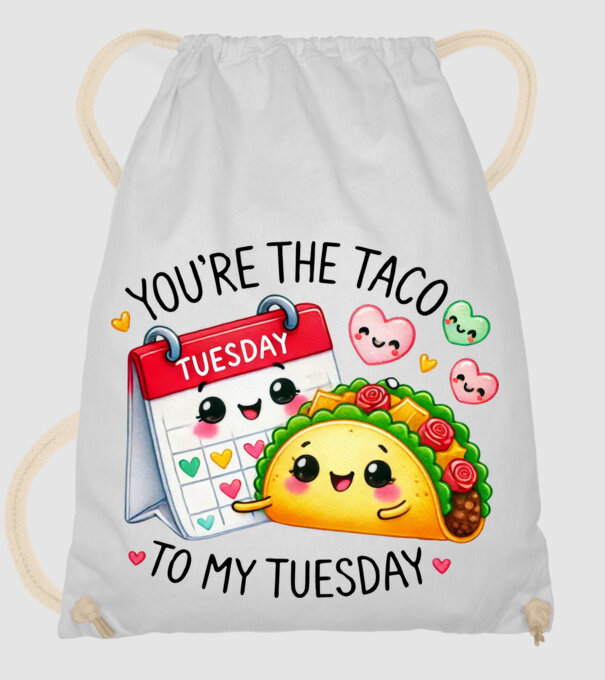 Taco to my Tuesday model alb pe tricou