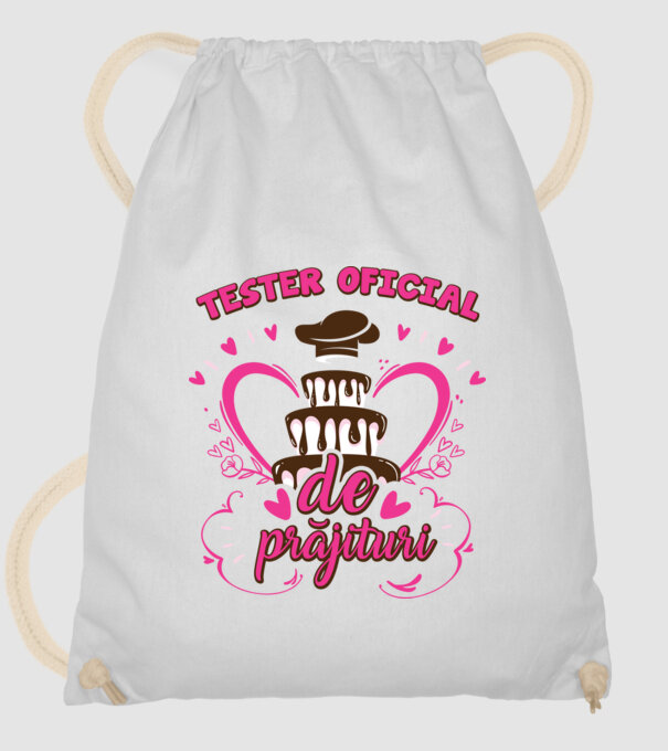 tester oficial de prăjituri model alb pe tricou