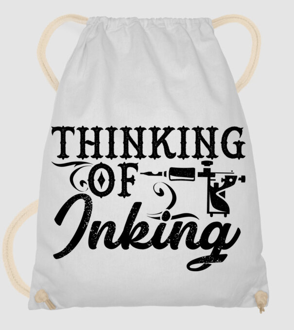 Thinking of inking model alb pe tricou
