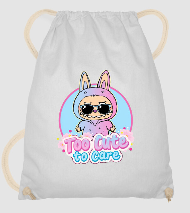 Too cute to care model alb pe tricou