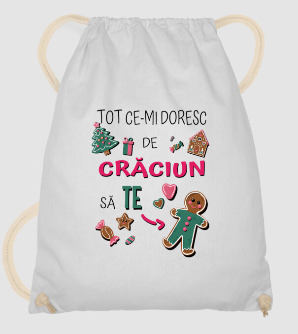 Tot ce-mi doresc de Crăciun să TE om alb model alb pe tricou