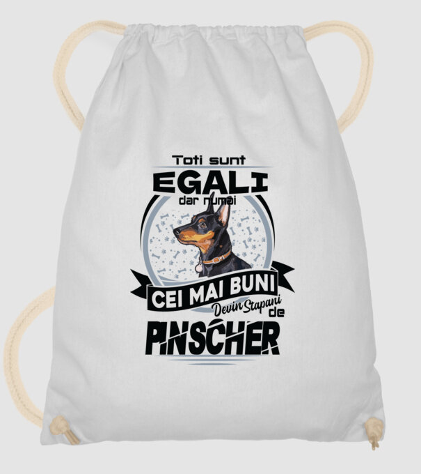 Toți sunt egali, dar numai cei mai buni devin stăpâni de pinscher model alb pe tricou