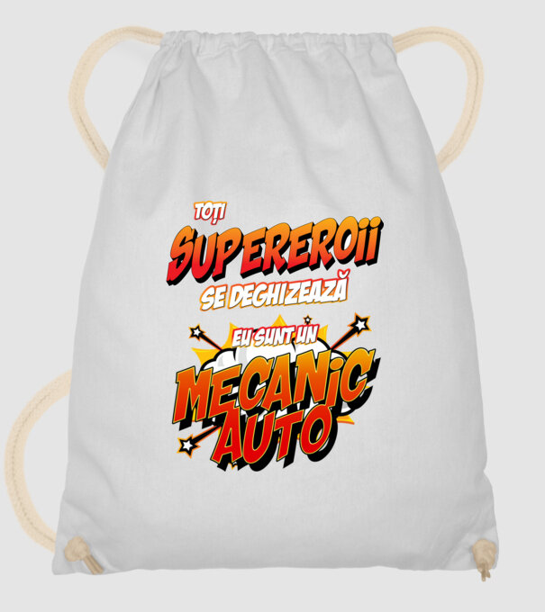 Toți supereroii se deghizează, eu sunt un mecanic auto model alb pe tricou