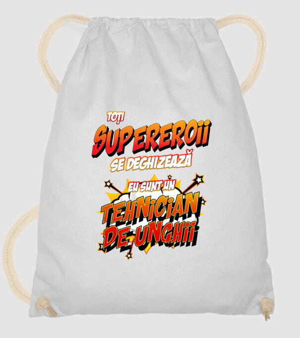 Toți supereroii se deghizează, eu sunt un tehnician de unghii model alb pe tricou