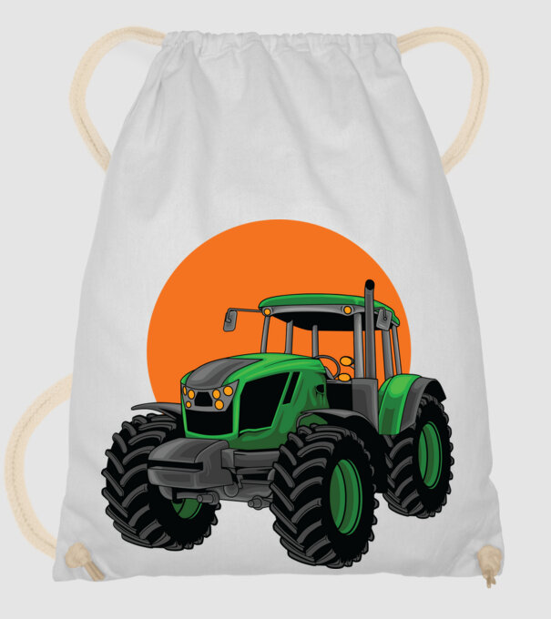 TRACTOR model alb pe tricou