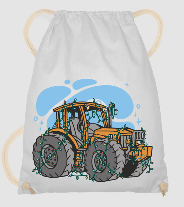 TRACTOR model alb pe tricou