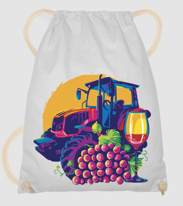 TRACTOR model alb pe tricou