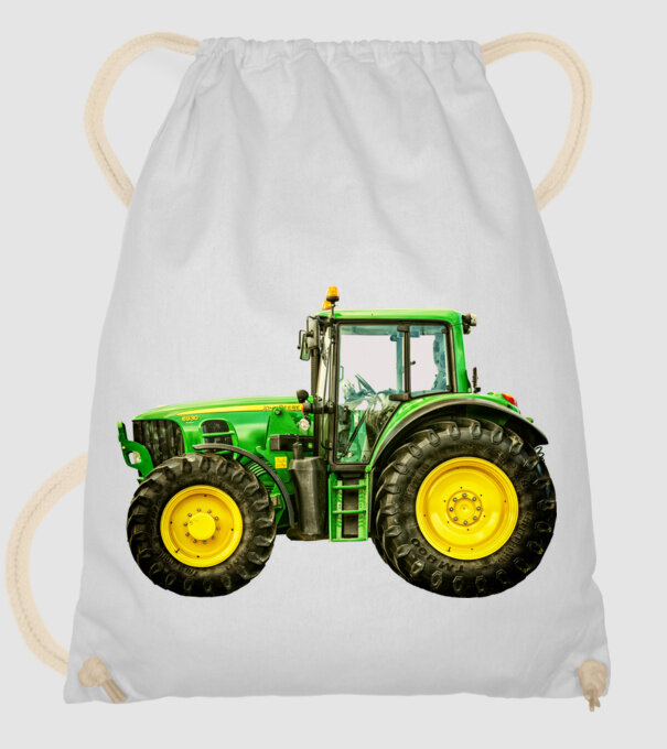 TRACTOR model alb pe tricou