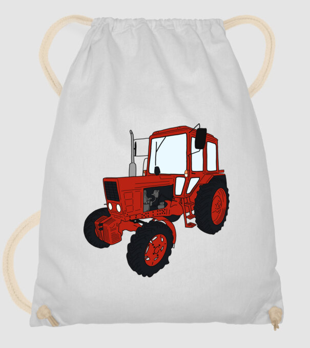 TRACTOR model alb pe tricou