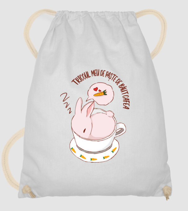 tricoul meu de Paște de băut cafea model alb pe tricou