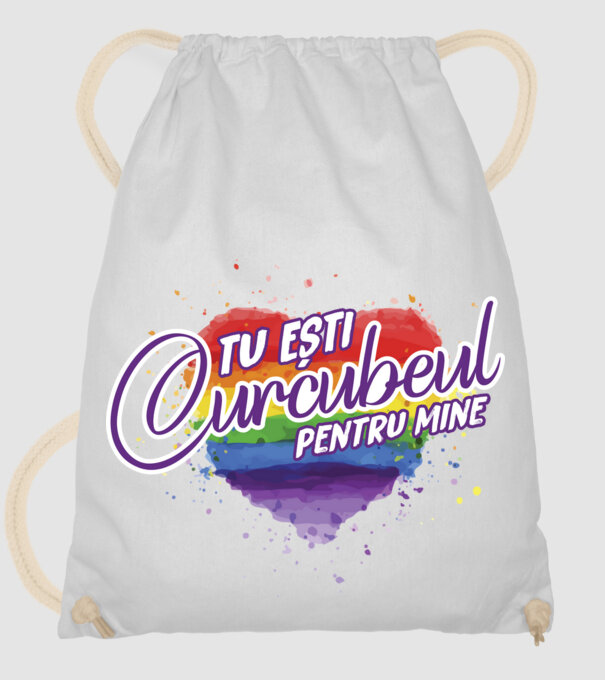 Tu ești curcubeul pentru mine model alb pe tricou