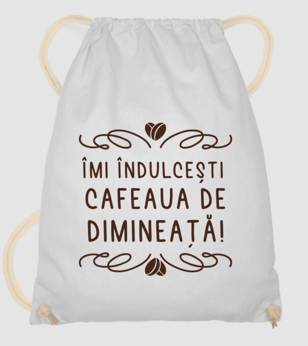 Valentine îmi îndulcești cafeaua de dimineață model alb pe tricou