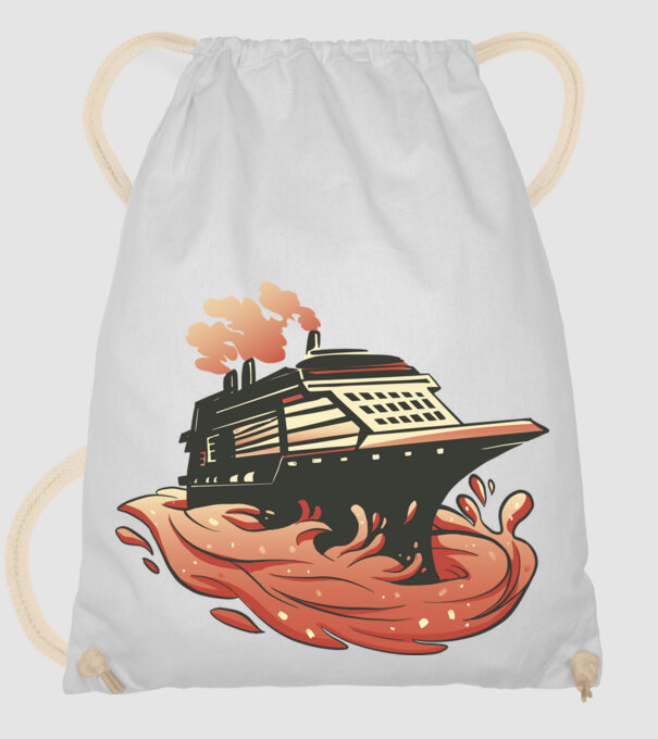 Vapoare model alb pe tricou