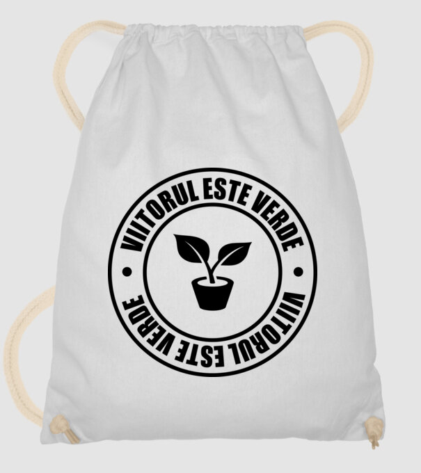 Viitorul este verde model alb pe tricou