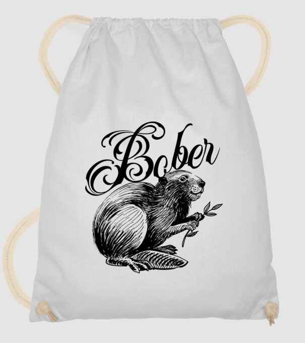 Vintage Bober model alb pe tricou