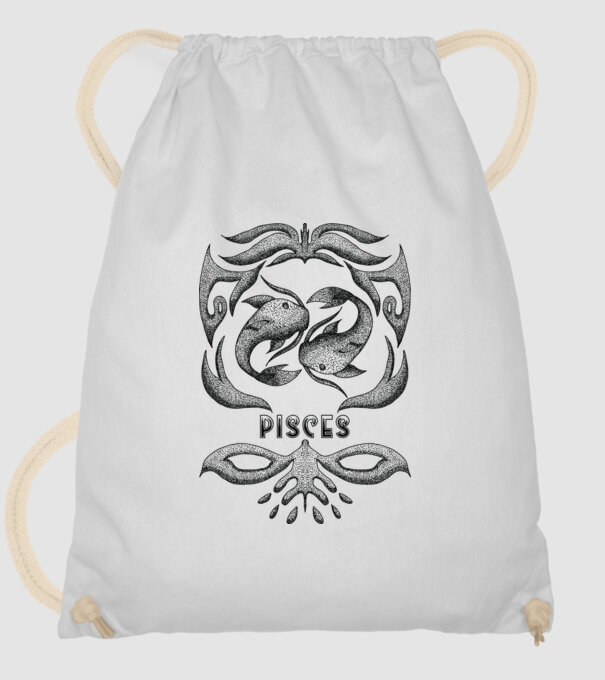 Vintage zodiac pisces model alb pe tricou