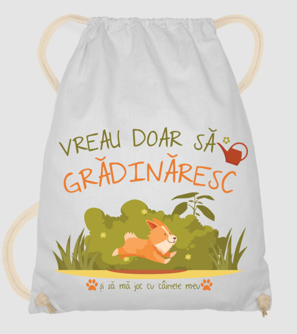 vreau doar să grădinăresc model alb pe tricou