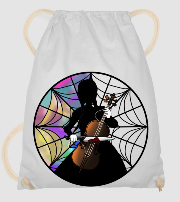 Wednesday Addams Cello - Enid room model alb pe tricou
