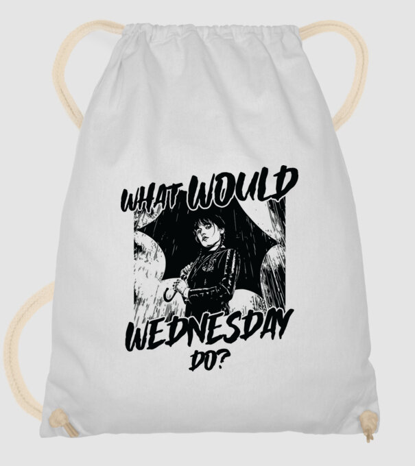 What would Wednesday do model alb pe tricou