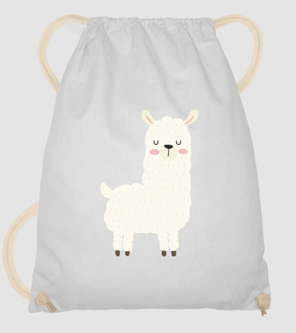Alpaca model alb pe tricou