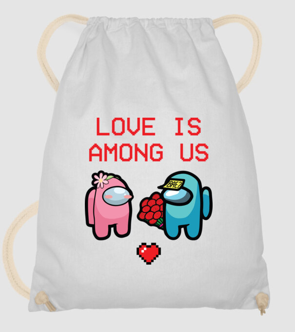 Among us love model alb pe tricou