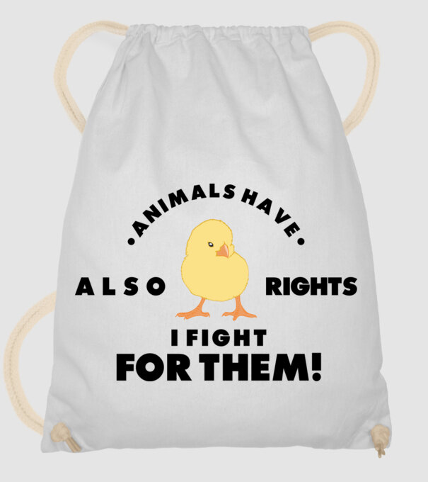 Animals also have rights model alb pe tricou