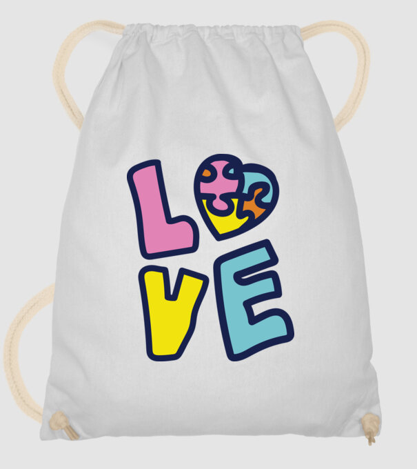 Ziua Mondială a Autismului LOVE model alb pe tricou