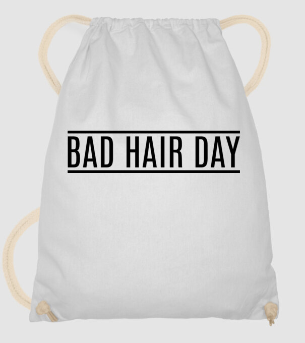 Bad hair day model alb pe tricou
