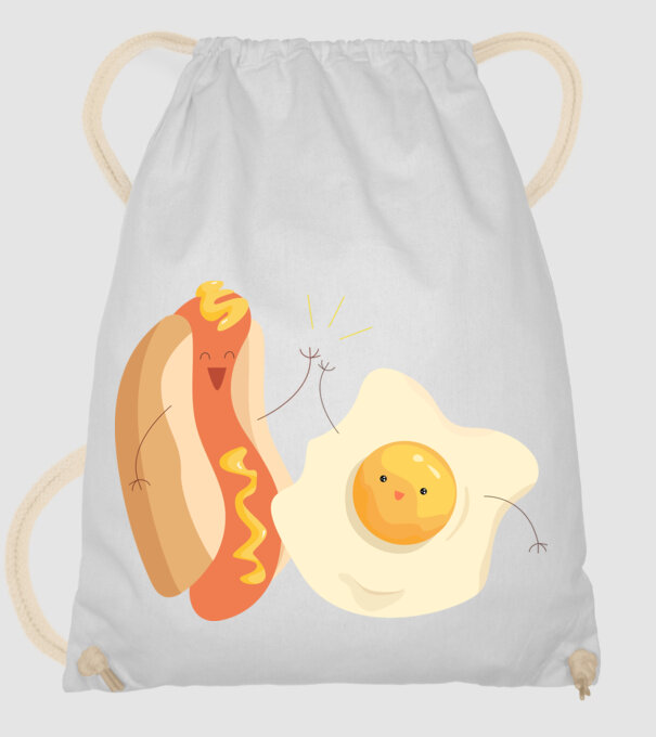 best friends hot dog egg model alb pe tricou