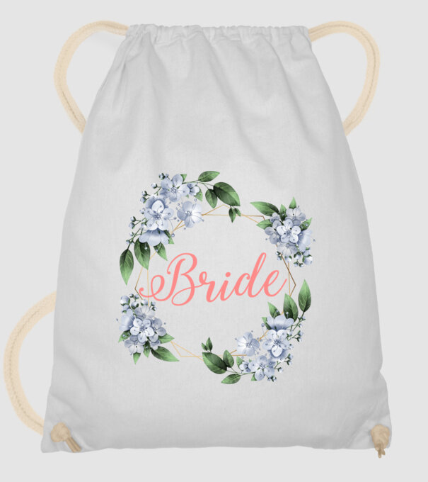 BRIDE blue floral model alb pe tricou