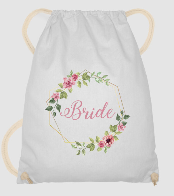 BRIDE pink floral model alb pe tricou
