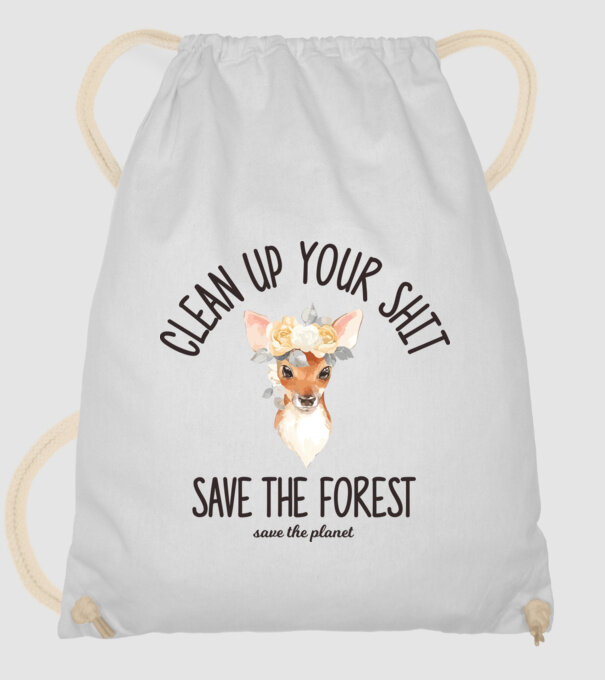Clean up your shit model alb pe tricou