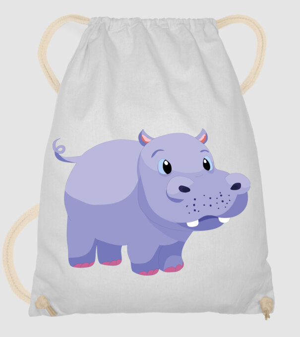 Hipopotam drăguț model alb pe tricou