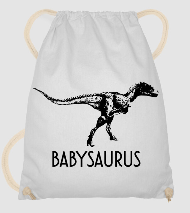 Familia de dinozauri Babysaurus model alb pe tricou