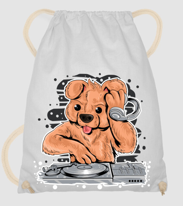 Urs Dj model alb pe tricou