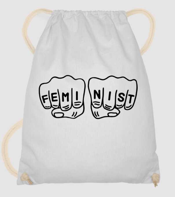 Feminist model alb pe tricou