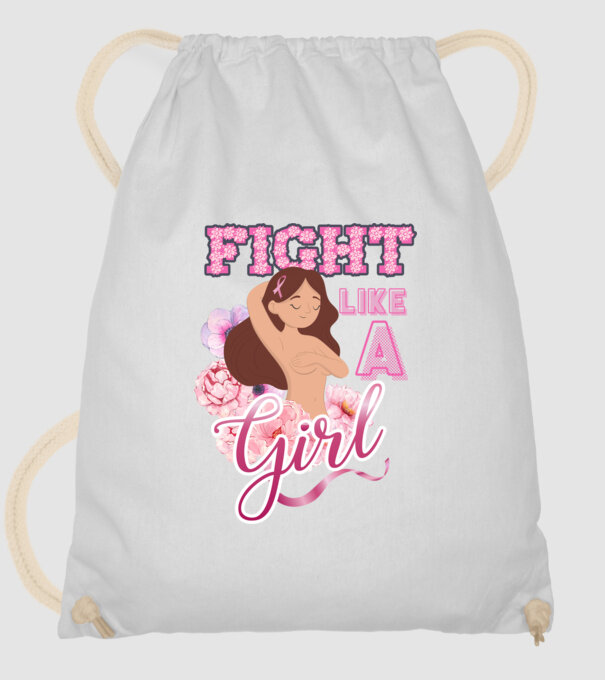 FIGHT like a girl model alb pe tricou