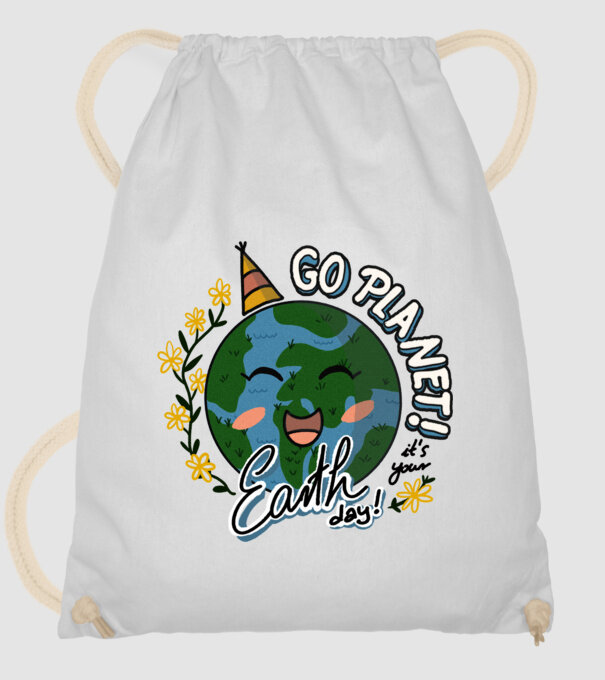 Go planet model alb pe tricou