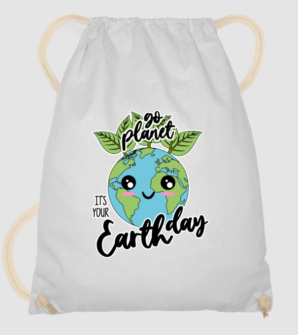 Go planet its your earth day model alb pe tricou