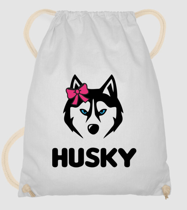 Husky fată model alb pe tricou