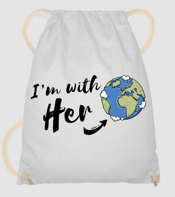 'i''m with her' model alb pe tricou