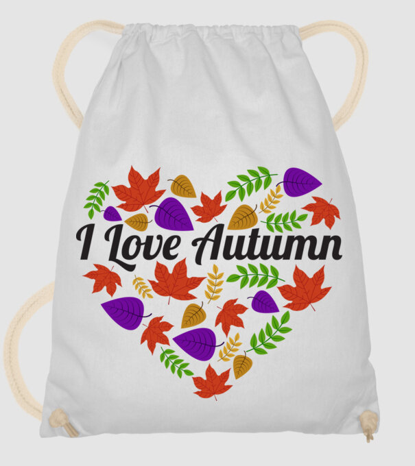 I love autumn model alb pe tricou